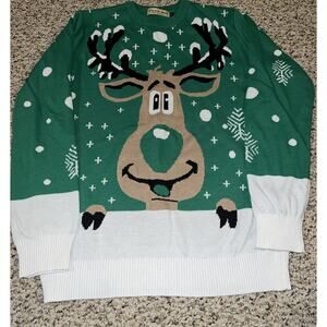 Camii Mia Christmas Sweater Ugly Reindeer Rudolph‎ Party Holidays Medium
